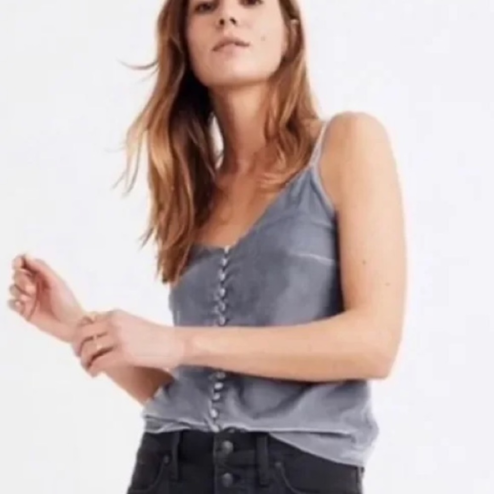 Madewell Velvet Button-Down Cami
